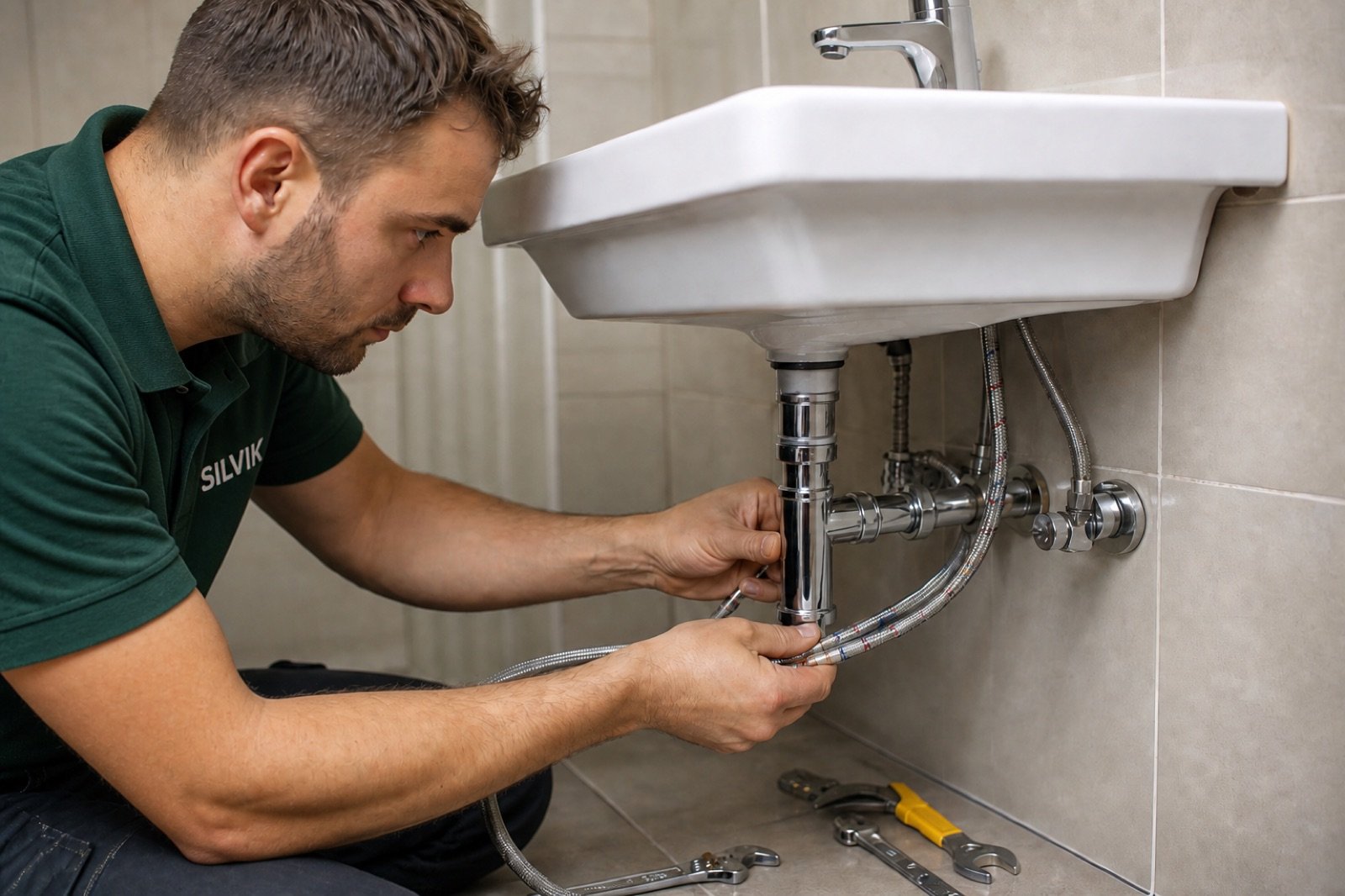 Installing a mixer tap during bathroom finishing