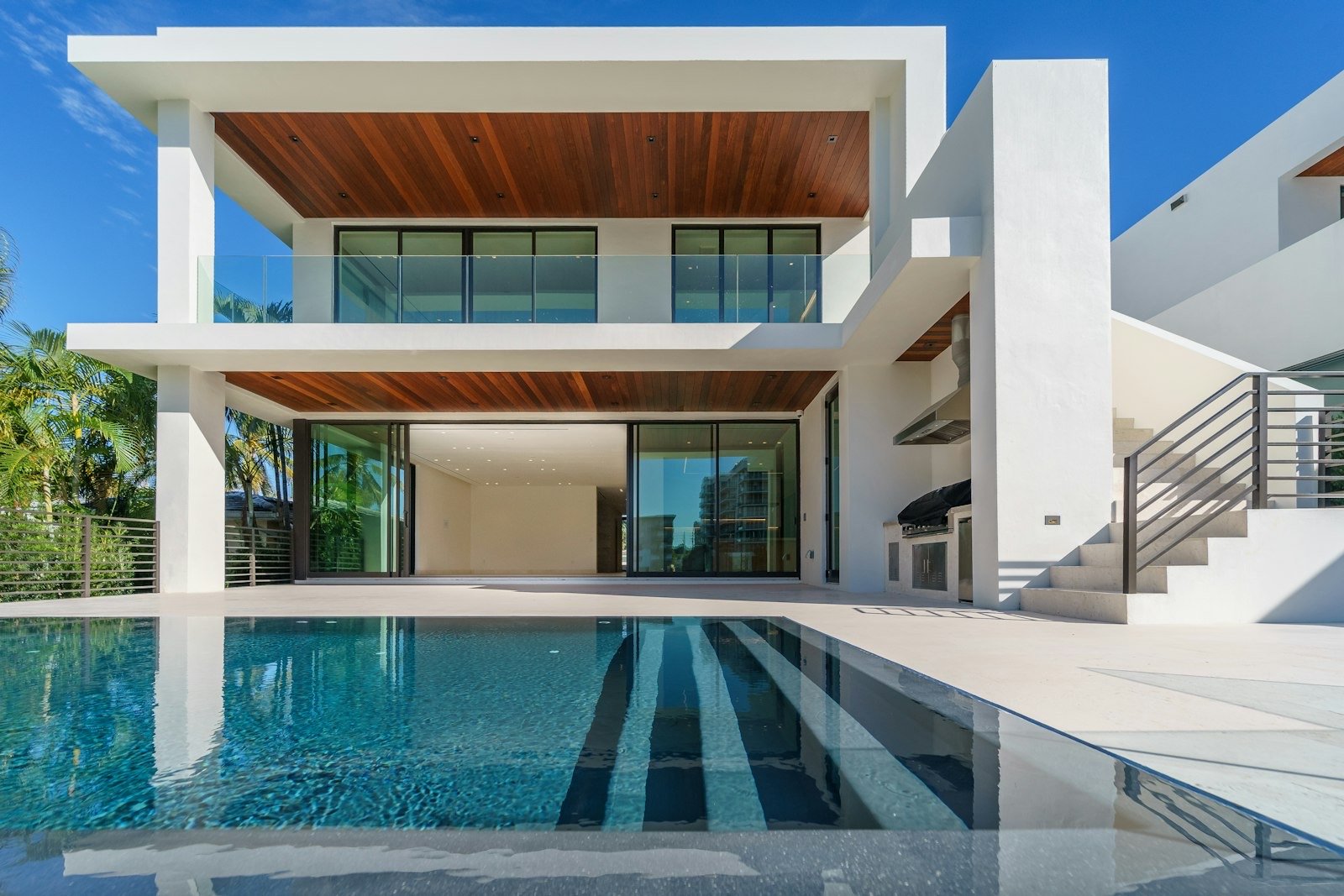 Completed residential building with architectural character